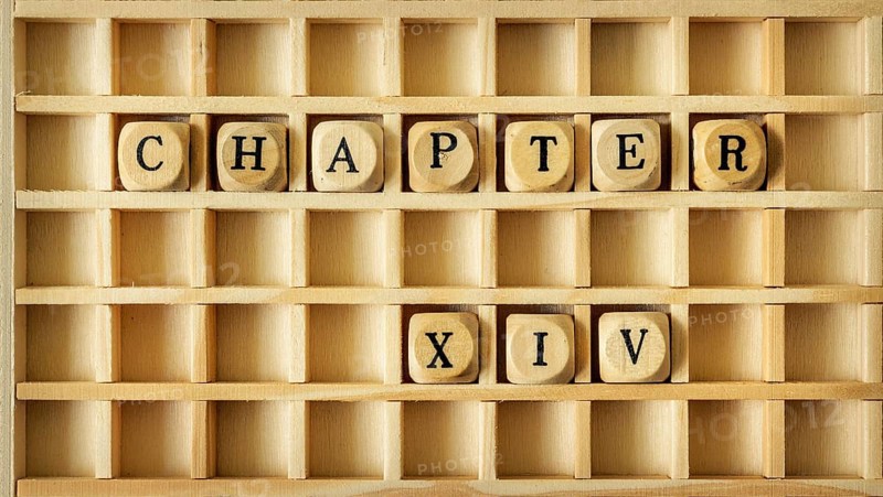 An image of a wooden game with the word chapter fourteen