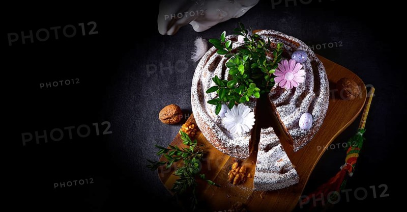 Polish Easter cake with nuts and chocolate