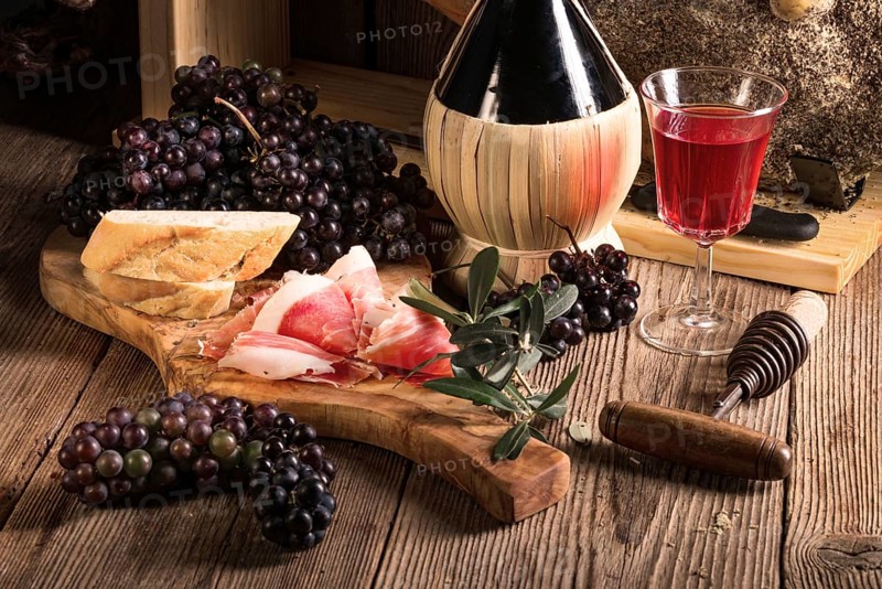 Wine and prosciutto