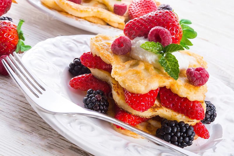 Pancake. Crepes With Berries