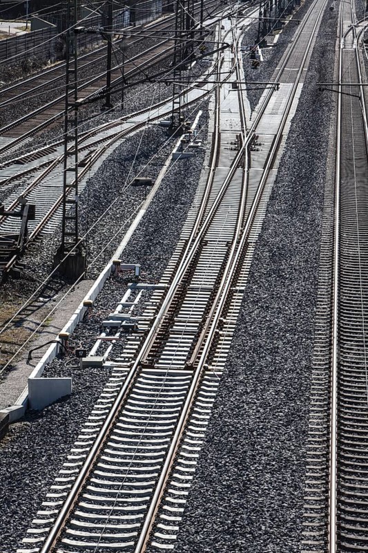 The Hanover–Würzburg high-speed railway, Nörten-Hardenberg, district of Northeim, Lower Saxony, Germany, Europe