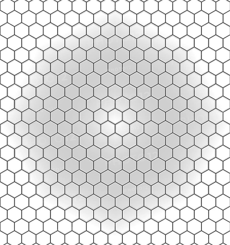 Hexagonal grid forming concentric circles with gradient from white to gray, creating a modern and abstract background.Belarus