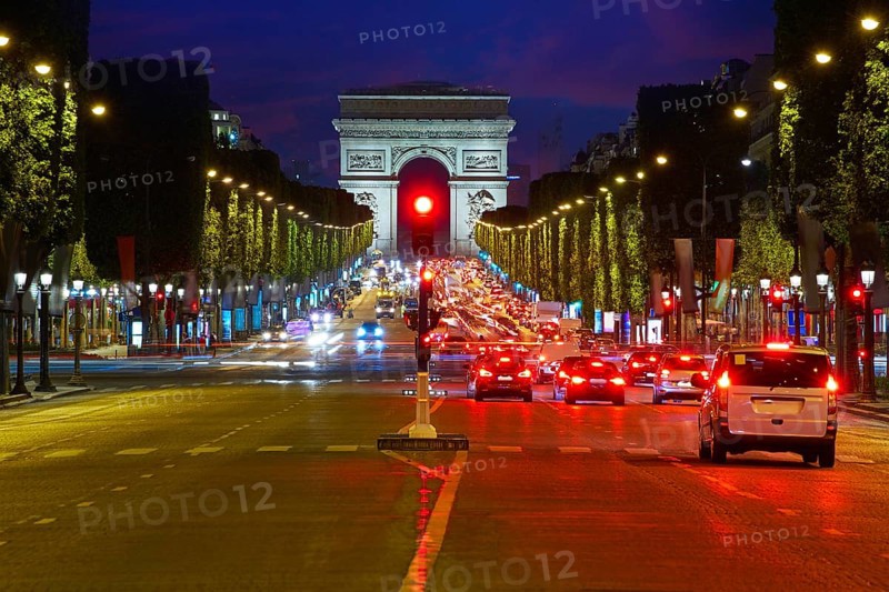 Arc de Triomphe in Paris Arch of Triumph sunset at France