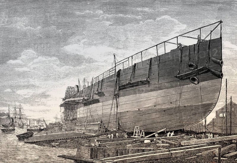 SS Great Eastern or SS Leviathan, an iron sailing steamship, 1857