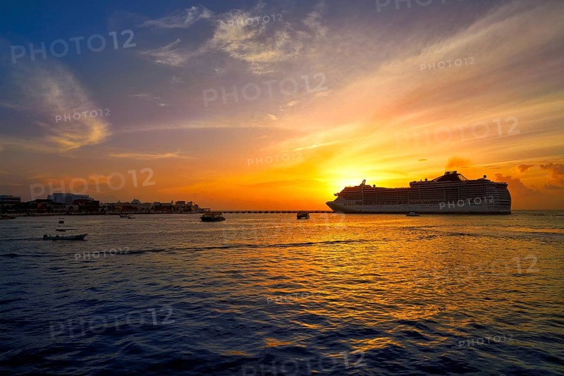 Cozumel island sunset cruise in Riviera Maya of Mayan Mexico