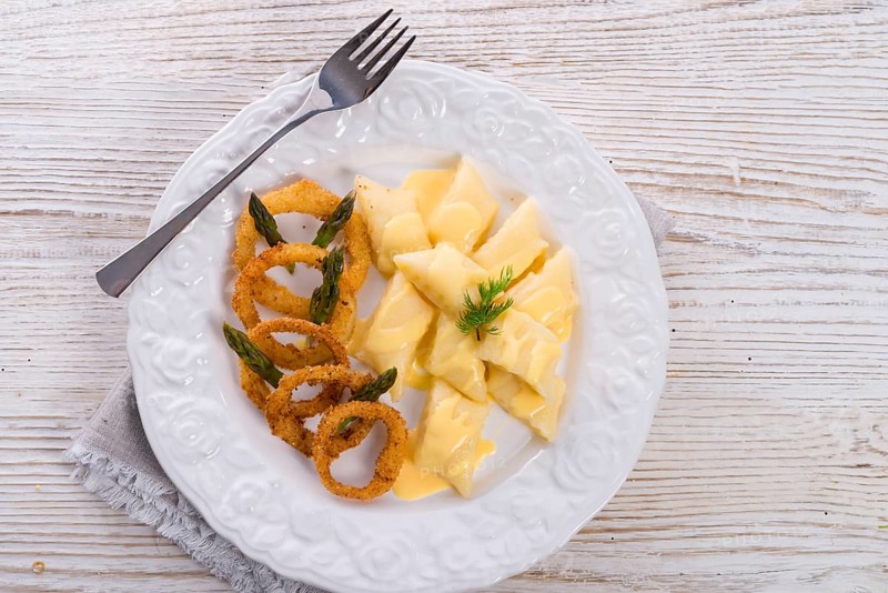 Onion ring white potato dumpling