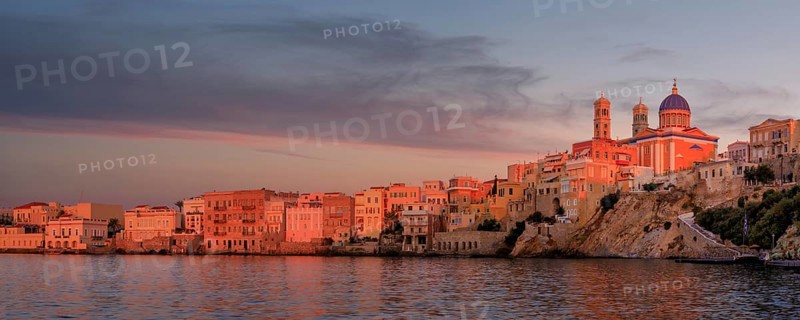 Syros Agios Nikolaos Church at sunset, Ermoupolis, Cyclades, Syros