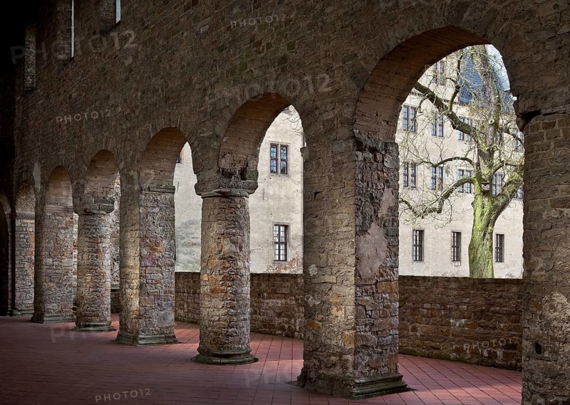 12th century, northern row of pillars from the south-east, northern aisle missing, St., Sankt, Saint
