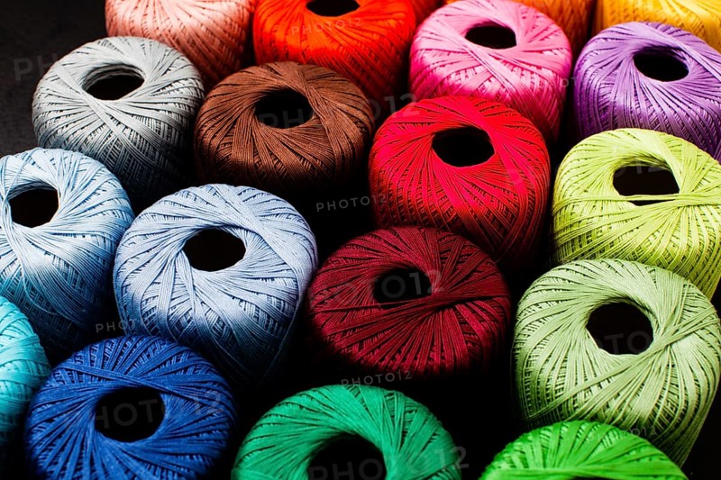 Colored balls of yarn for knitting. Skeins of yarn