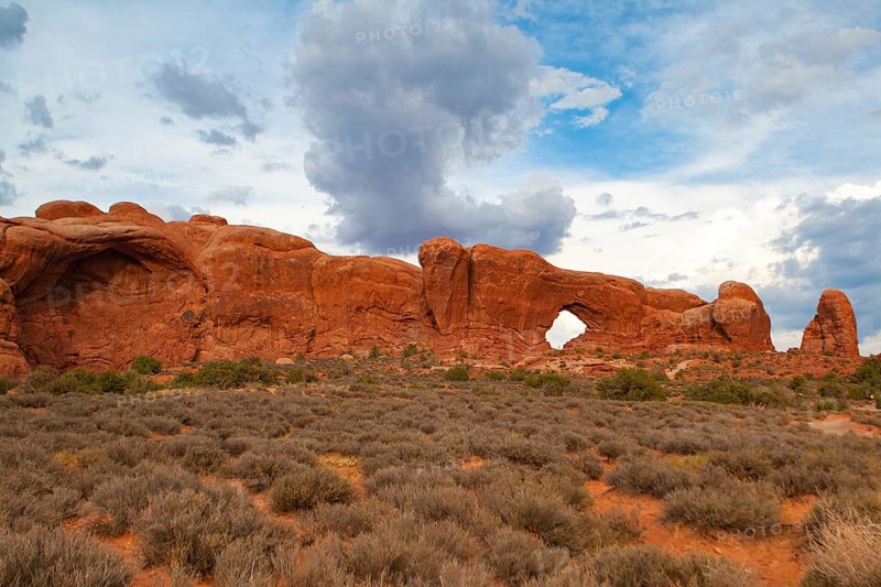 Arches National Park, Moab, Utah, USA. Bordered by the Colorado River in the southeast, it is known as the site of more than 2, 000 natural sandstone arches