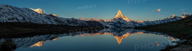 Matterhorn reflection at Stellisee, sunrise