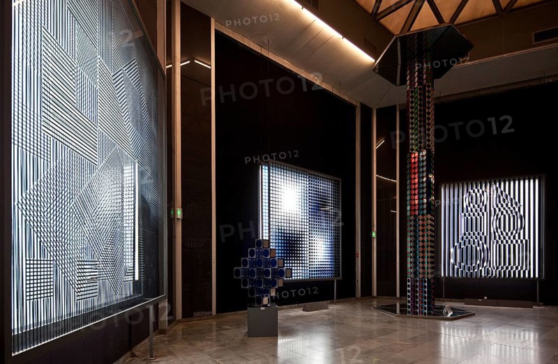 Aix en Provence, Vasarely MuseumBuilt 1973-76 Op-Art - light installations and glass and mirror objects around 1975 left Obj No 116 centre Obj No 118