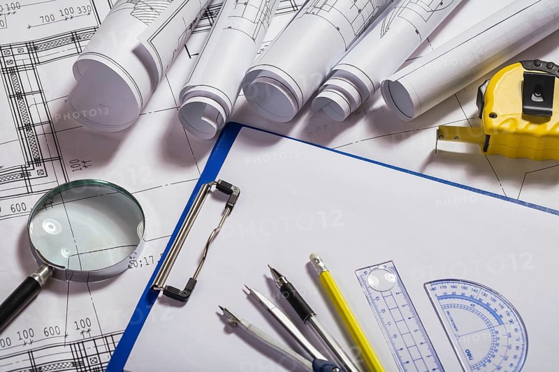 Architect items on blueprints