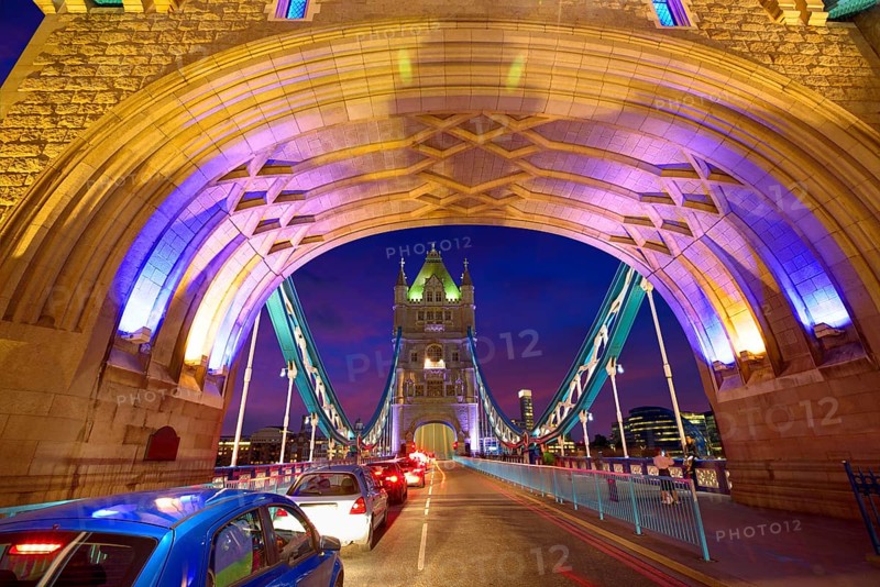 London Tower Bridge sunset on Thames river in England