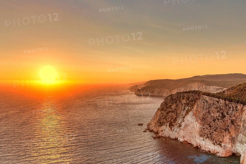 The famous sunset at Keri in Zakynthos island, Greece, Europe