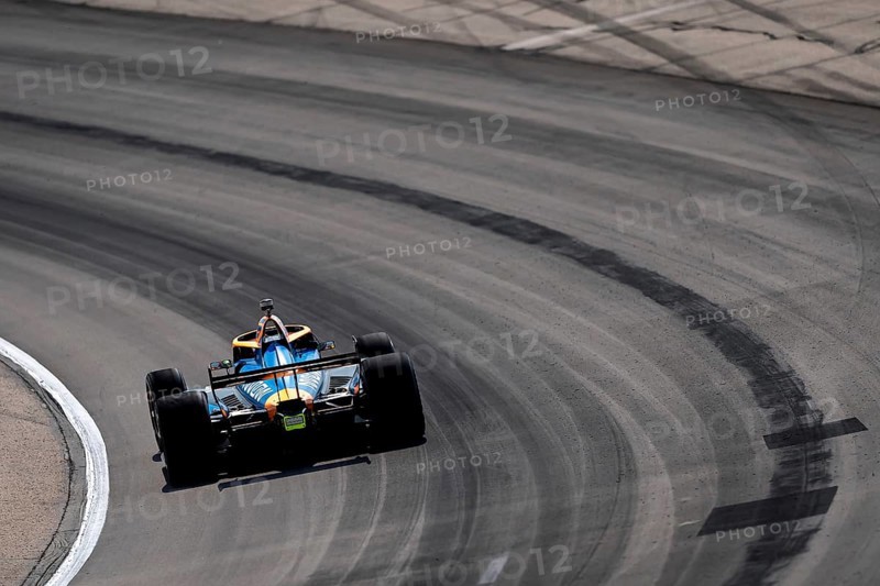 NOLAN SIEGEL (R) (78) of Palo Alto, California practices for the Hy-Vee Homefront 250 at Iowa Speedway in Newton, IA