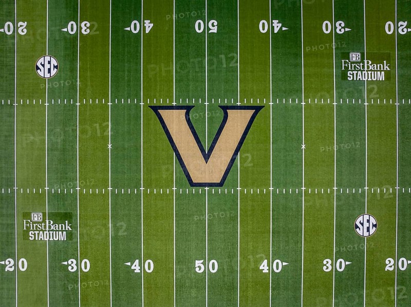 Aerial view of First Bank Stadium on Vanderbilt University campus located in Nashville Tennessee