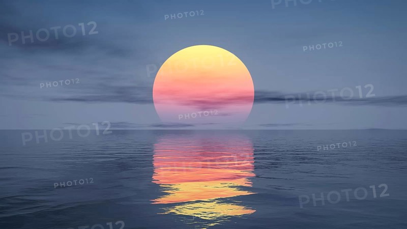 A great sunset over the ocean. 3d illustration