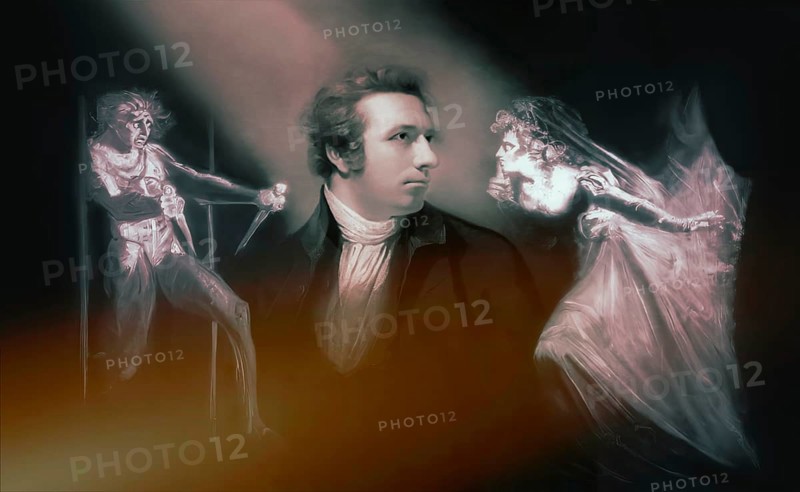 Henry Fuseli or Johann Heinrich Füssli, 1741 – 1825, Swiss painter, draughtsman and writer, digitally edited after Northcote, 1778, Lady Macbeth Seizing the Daggers, scene from The Tragedy of Macbeth by William Shakespeare