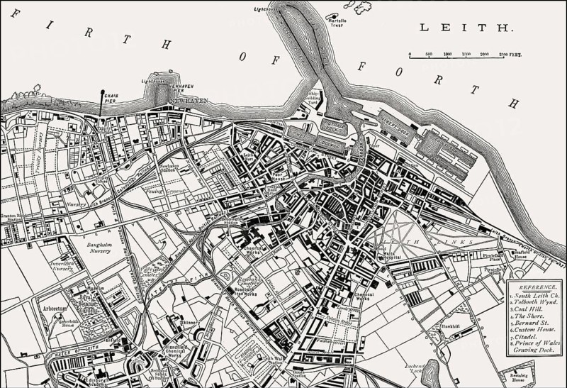 Plan of Leith, 1883, Edinburgh, Scotland, United Kingdom, Europe