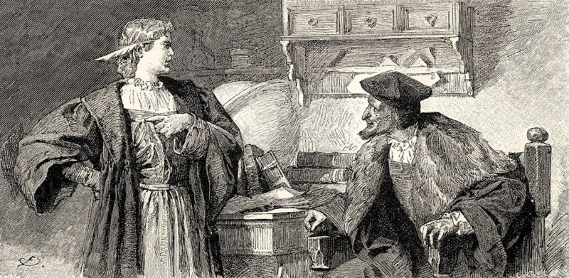 Mephistopheles with Baccalaureus, second act, Faust II, by Johann Wolfgang von Goethe