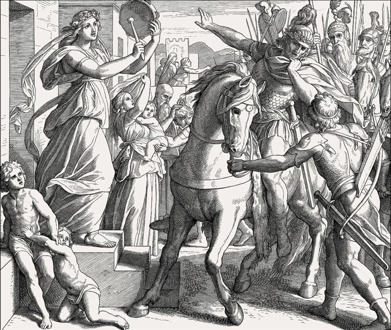 Jephthah's Daughter, Old Testament, by Julius Schnorr von Carolsfeld, 1860