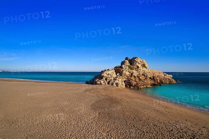 Playa Illot del Torn Hospitalet del Infant beach in Costa dorada of Tarragona Catalonia L'ametlla