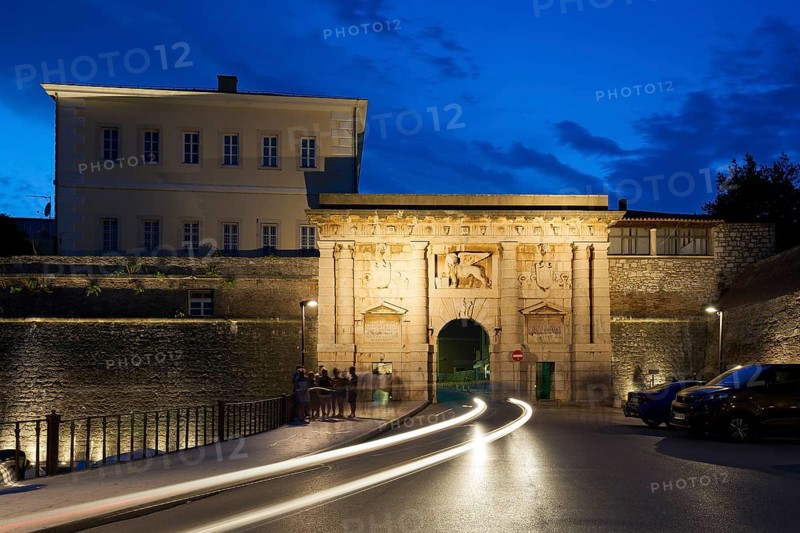 Zadar city walls and Fosa harbor, Zadar, Dalmatia, Croatia, Europe