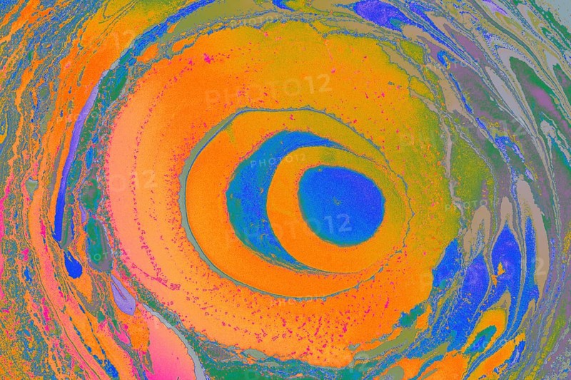 Beautiful abstract art of Ebru marbling painting techniques on water with acrylic paints
