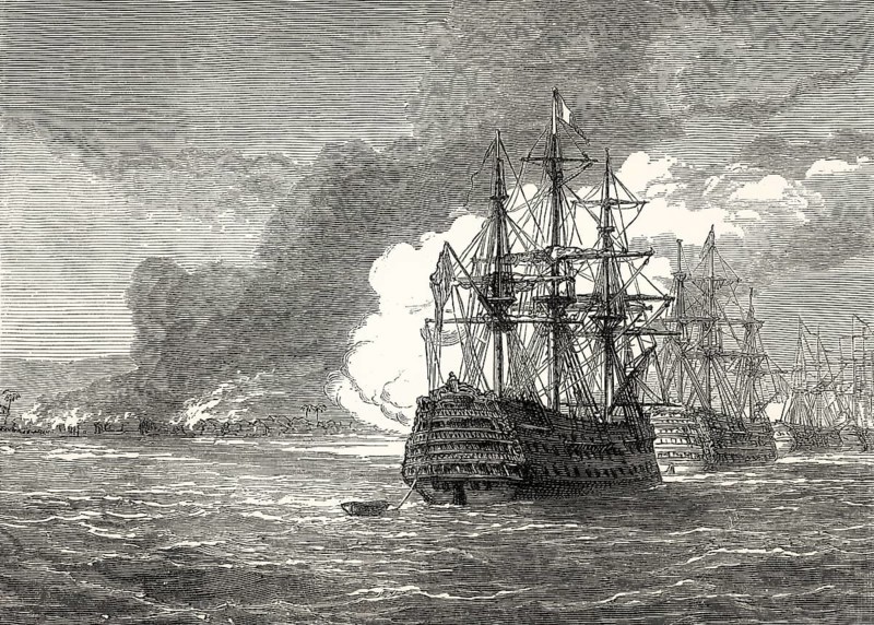 Burning of Roseau, 1805, Commonwealth of Dominica, From British Battles on Land and Sea by James Grant