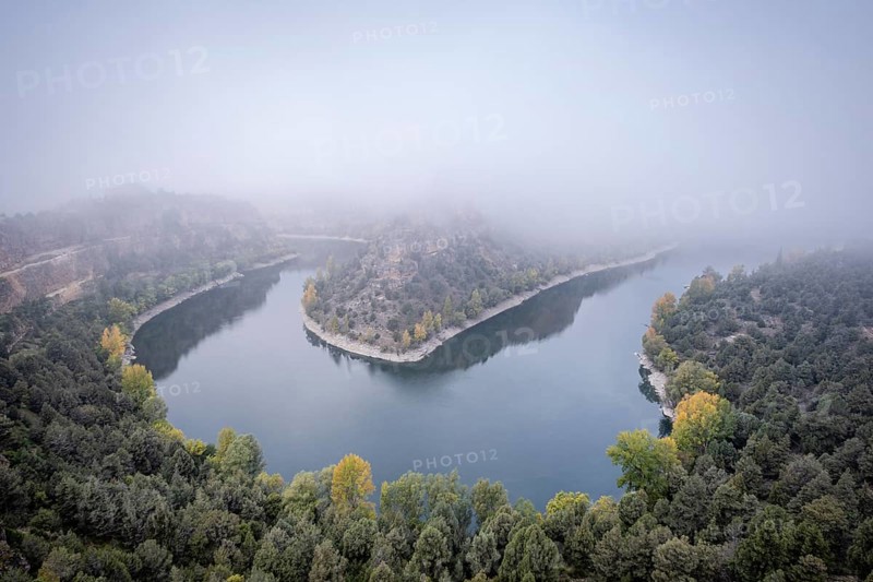 Meander, Las Hoces del Río Duratón Natural Park, Segovia province, Spain, Europe