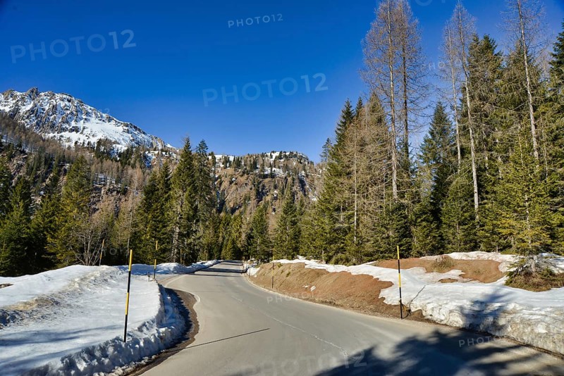 Road in the mountains, photo picture digital image, in the italian european dolomiti alps mountains between trento and belluno in north italy