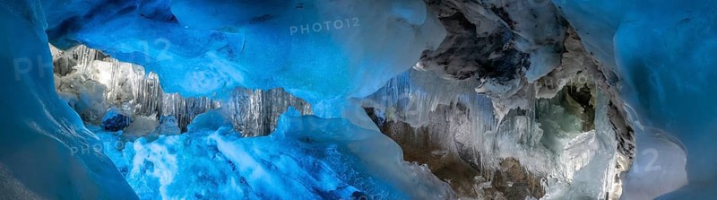 HINTERTUX, AUSTRIA, SEPTEMBER 10, 2023, Great ice formation in a natural glacial ice cave