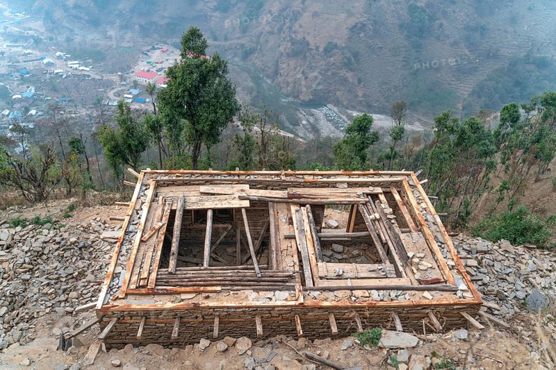 The nepalese house construction work