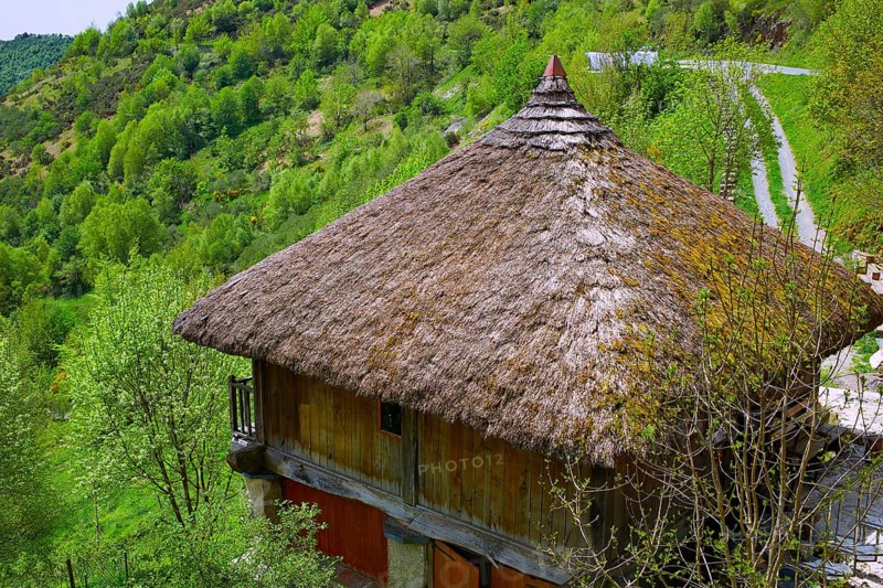 O Cebreiro by the way of Saint James in Galicia Palloza traditional celtic hut