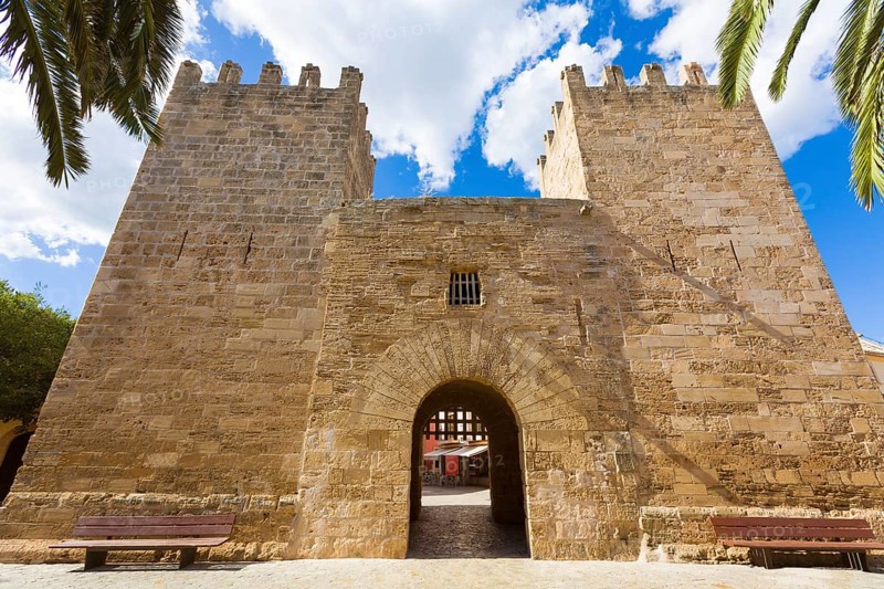 Alcudia Old Town in Majorca Porta des Moll Mallorca Balearic island of Spain