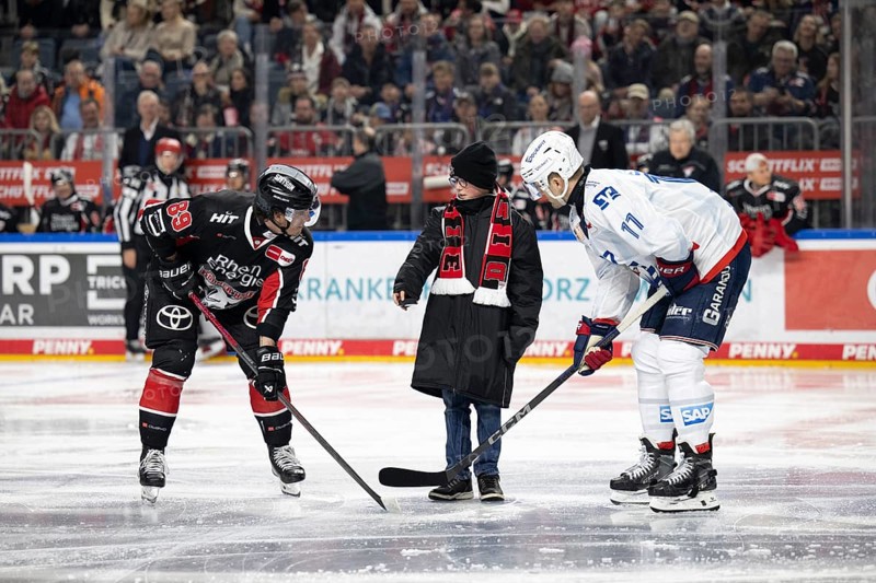 LanxessArena, Cologne, North Rhine-Westphalia, Gregor Macleod (Cologne Sharks, #89), Kristian Reichel (Adler Mannheim, #11), PENNY DEL, Cologne Sharks-Adler Mannheim on 02/02/2025 at the LanxessArena in Cologne Germany