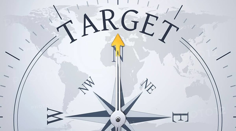 An image of a compass directing to target 3d illustration