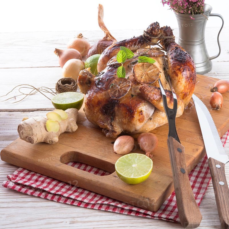 Roasted chickens