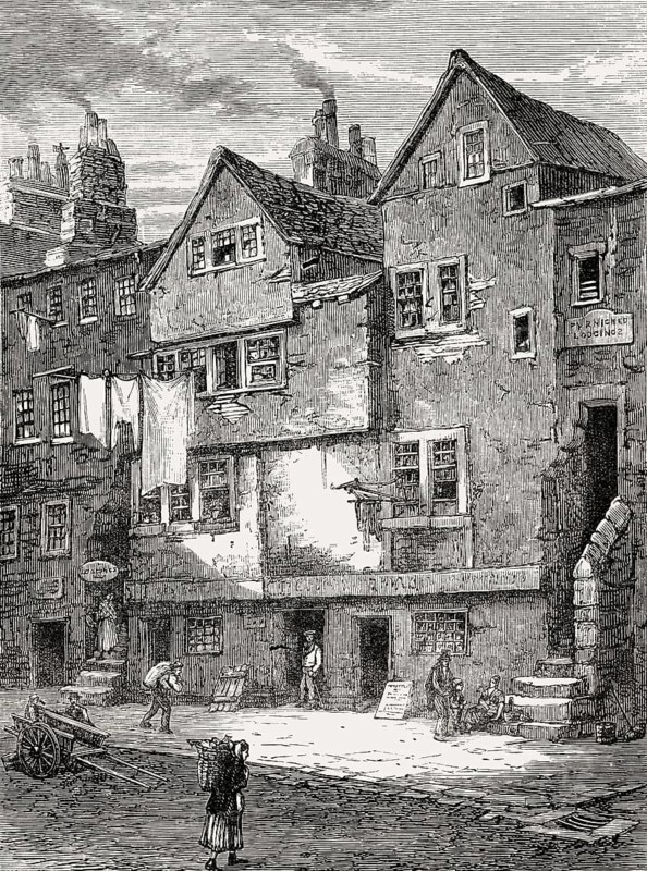 Old houses in the Cowgate, Edinburgh, Scotland, 19th century