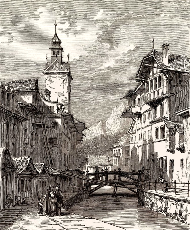 Luzern, eine Stadt in der Zentralschweiz, Europa, 18. Jahrhundert