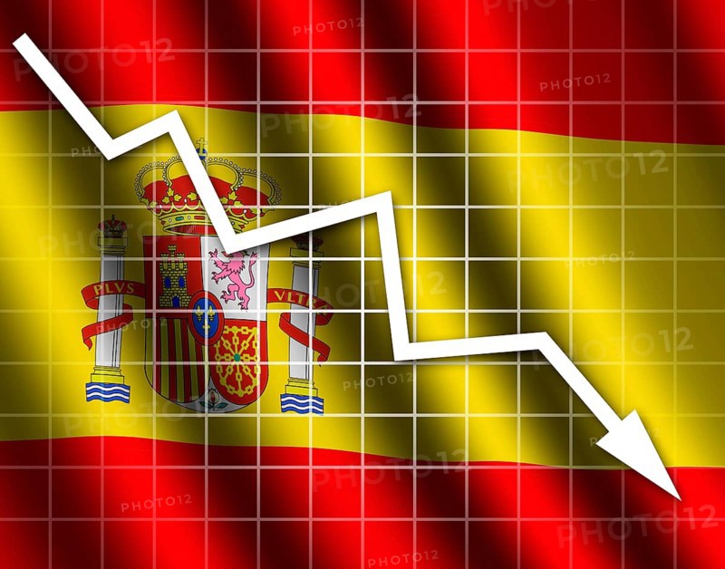 The Spanish flag and arrow graph going down