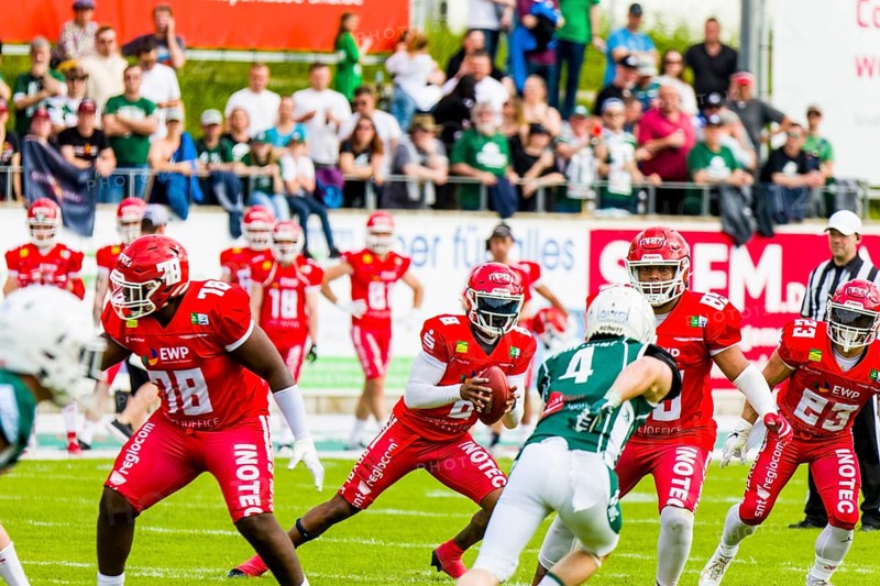 erima GFL / German Football League, Interconferencegame Schwäbisch Hall Unicorns vs. Potsdam Royals im OPTIMA Sportpark Schwäbisch Hall am 20.Mai 2023 Deutschland,, CONTINENT_