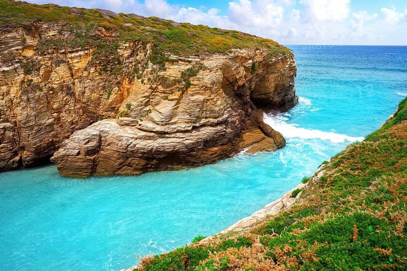 Playa las catedrales Catedrais beach in Ribadeo Galicia of Lugo Spain