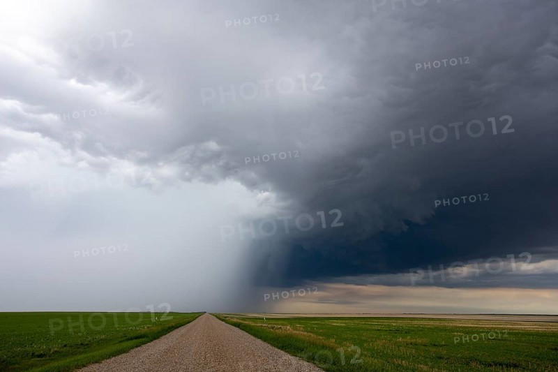 Ominous Storm Clouds Prairie Summer Rural Scene
