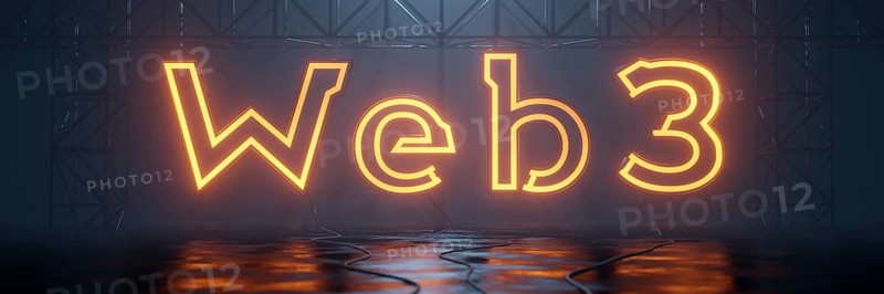 A glowing neon tube word web3. 3D illustration