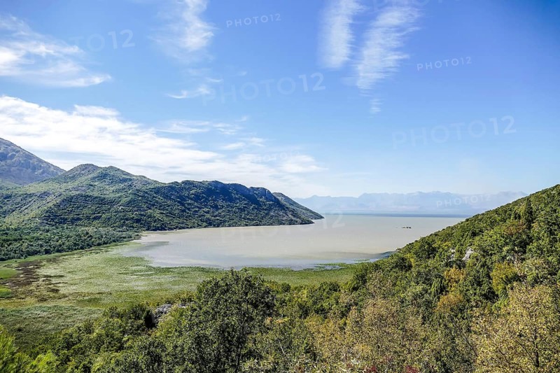 Landscape with lake and mountains