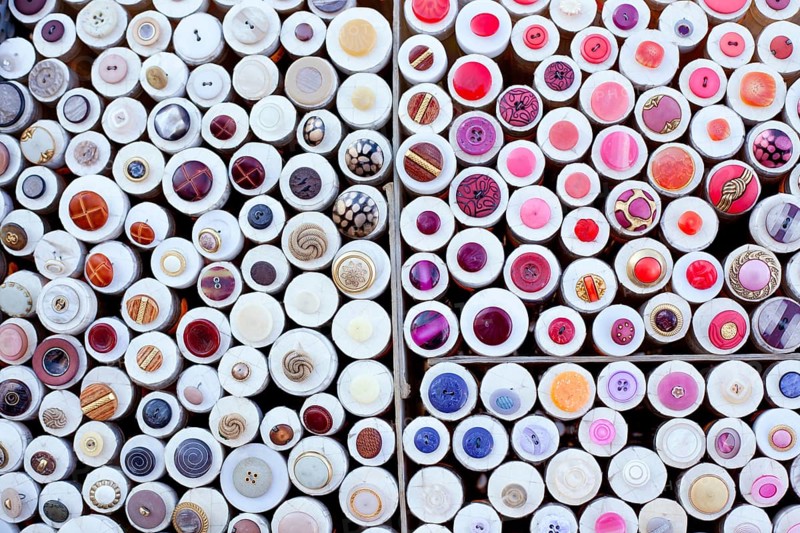 Colorful buttons display round boxes pattern texture