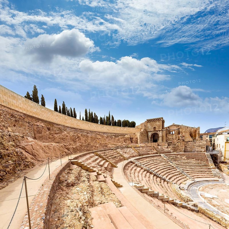 Cartagena Roman Amphitheater in Murcia at Spain