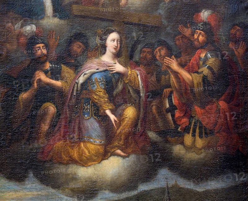 Altar of the city patrons, detail of martyrs on clouds